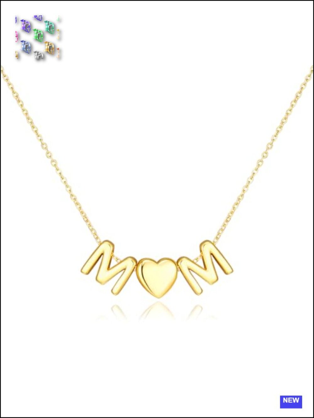 14k Gold Plated Layered Bubble Letter Initial Pendant Necklace Dainty Heart A-Z